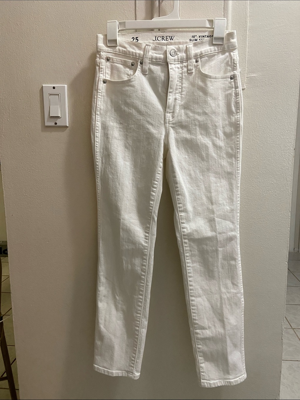 J. Crew Women’s White Slim Straight Jeans